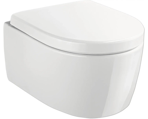 Wandtiefspülklosett-Set Gerberit iCon ohne Spülrand Abgang waagrecht inkl. WC-Sitz weiß Wandtiefspülklosett-Set Gerberit iCon ohne Spülrand Abgang waagrecht inkl. WC-Sitz weiß