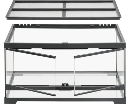 Terrarium Exo Terra EX- Pro Terrarium™ Medium Low 60 x 45 x 30 cm ohne Dekoration, Bodengrund und Technik Offenes Glasterrarium mit Gitterabdeckung