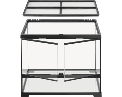 Terrarium Exo Terra EX - Pro Terrarium™ Medium Wide 60 x 45 x 45 cm ohne Dekoration, Bodengrund und Technik Glasterrarium mit Fronttüren und abnehmbarem Deckel