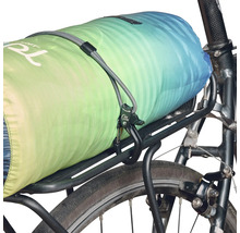 Fahrradgepäckträger mit Schlafsack und Befestigungssystem