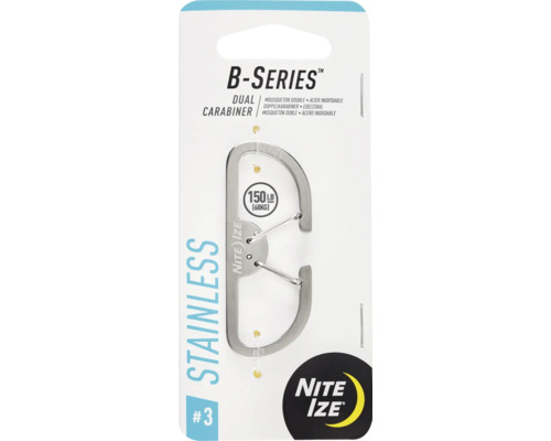 Nite Ize B-Series Doppelkarabiner aus Edelstahl mit einer Belastbarkeit von 68 Kilogramm