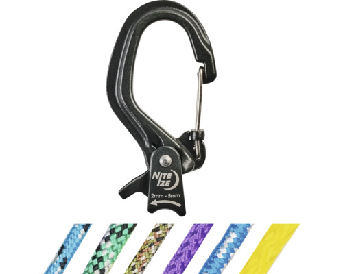 Nite Ize Karabiner mit Kordelbefestigung und farbigen Kordeloptionen