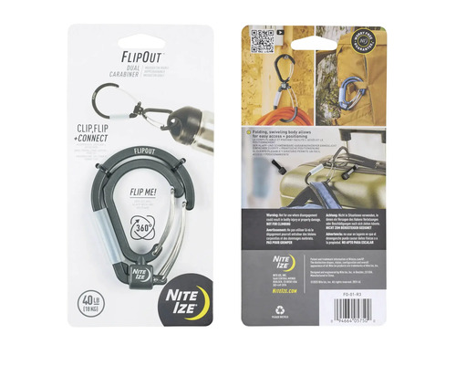 Nite Ize Flipout Doppelkarabiner mit Klappmechanismus
