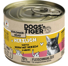 Dose Dogs''n Tiger Katzenfutter Schlemmermenü mit Huhn, Herzen und Möhre