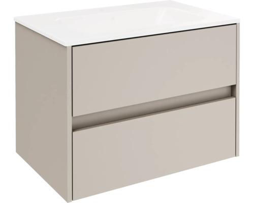 Waschbeckenunterschrank Fackelmann Compact Line 71x51.5x46.5 cm mit Waschbecken und 2 Schubladen cashmere Waschtischunterschrank mit zwei Schubladen