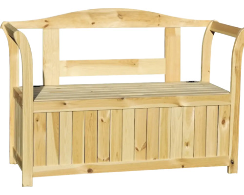 Holzbank mit Stauraum