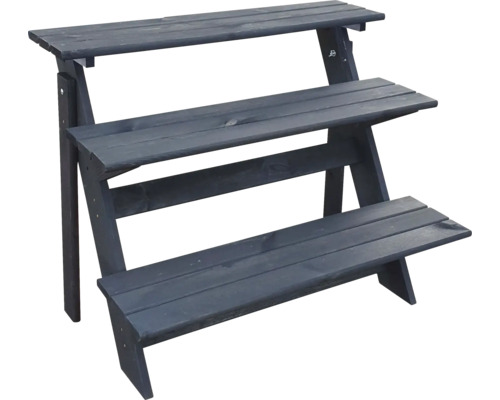 Dreistufige Blumenbank aus Holz für den Außenbereich