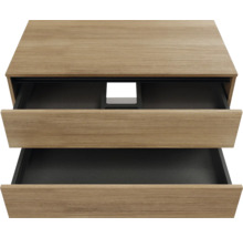 Waschbeckenunterschrank mit zwei offenen Schubladen