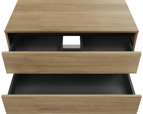 Waschbeckenunterschrank mit zwei offenen Schubladen