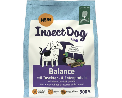 Hundefutter trocken GREEN PETFOOD Insect Dog Adult Balance mit Insekten- & Entenprotein 900 g Glutenfrei
