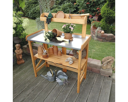 Pflanztisch klappbar inkl. verzinkter Ablage 97 x 45 x 128 cm imprägniert