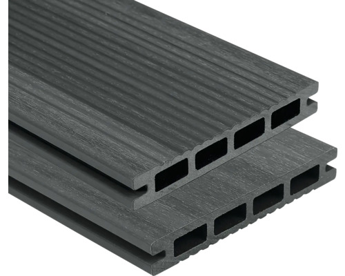 Konsta WPC Terrassendiele Nativo ECO SPECIAL Hohlkammer Eiche dunkelgrau 22,5x145x3000mm Terrassendielen aus Kunststoff