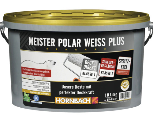 Meister Polar Weiss Plus Farbeimer mit 10 Liter Inhalt