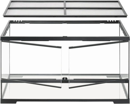 Terrarium Exo Terra EX- Pro Terrarium™ Large Wide 90 x 45 x 45 cm ohne Dekoration, Bodengrund und Technik Terrarium mit Glas und Abdeckung
