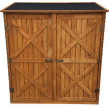 Holzschrank mit Doppeltür und Dach