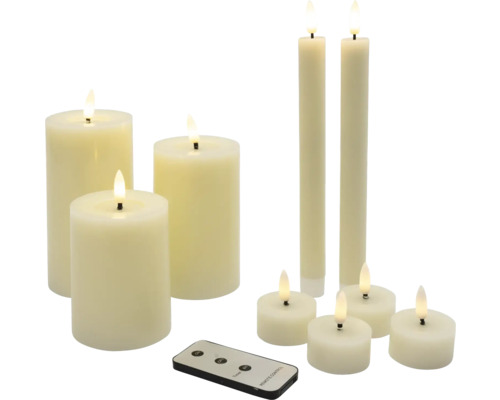 Ensemble von LED-Kerzen mit Fernbedienung