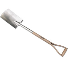 Spaten mit Holzgriff und Stahlblatt