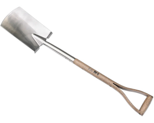 Spaten mit Holzgriff und Stahlblatt