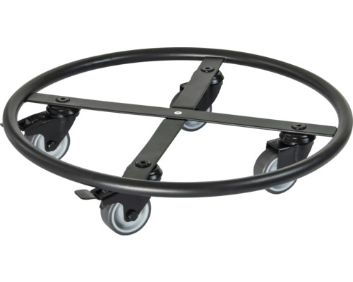 Wagner System Stahl x 38 x 8 cm schwarz Pflanzenroller aus Metall mit vier Rädern