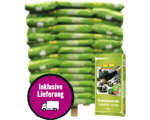 Kakteenerde FloraSelf 90x5 L (= 0,45 m³) Palette inkl. Lieferung FloraSelf Kakteenerde 5 Liter mit Inklusive Lieferung
