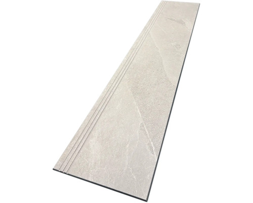 Feinsteinzeug Stufenfliese Mirava Narvik sand 30x120 cm matt rektifiziert Stufenelement aus Steinzeug mit Rillen
