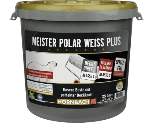 Eimer Meister Polar Weiss Plus Innenfarbe mit 25 Liter Inhalt