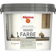 Eimer Alpina Bad und Küche Wandfarbe Baumwollweiß matt für circa 20 Quadratmeter