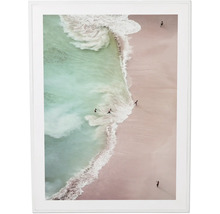 Gerahmtes Wandbild mit Strandmotiv und spielenden Menschen