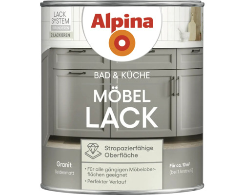 Alpina Bad und Küche Möbellack Granit 750 ml Alpina Möbellack Granit seidenmatt für Bad und Küche