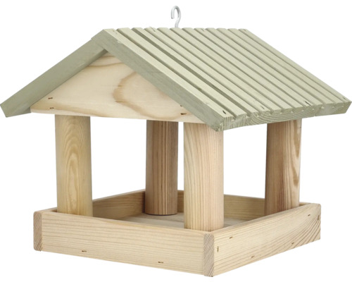 Vogelhaus aus Holz mit Dach und Aufhängung