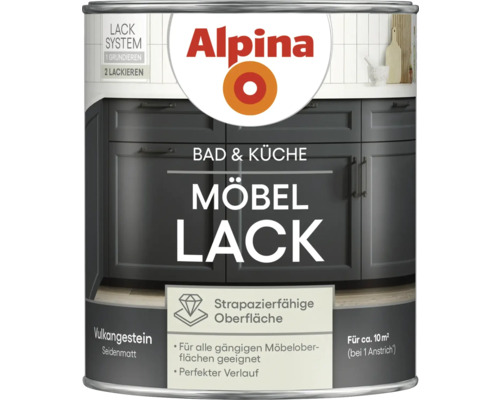 Alpina Bad und Küche Möbellack Vulkangestein 750 ml Alpina Möbellack Vulkangestein für Bad und Küche