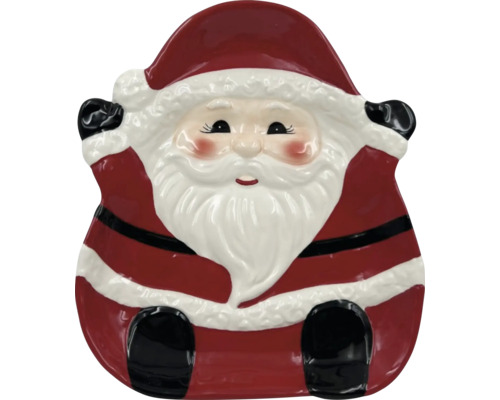 Weihnachtsmann-Dekoteller aus Keramik