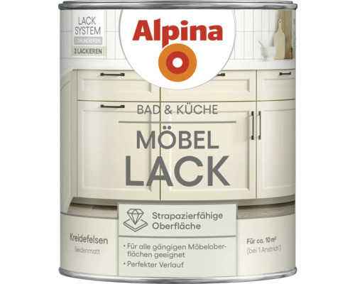 Alpina Bad und Küche Möbellack Kreidefelsen 750 ml Alpina Möbel Lack Farbdose