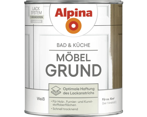 Alpina Möbel Grundierung für Bad und Küche in Weiß