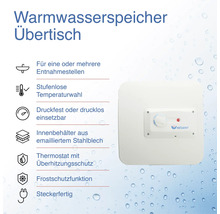 Warmwasserspeicher Übertisch mit verschiedenen Funktionen
