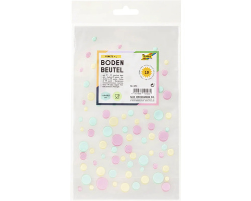 Bodenbeutel Punkte 10 Stück Bodenbeutel mit Punktmuster, Größe 14,5 x 23,5 cm