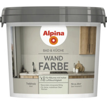 Alpina Bad und Küche Wandfarbe Treibholz, matte Innenfarbe für Feuchträume