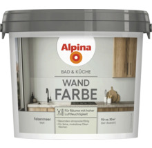 Alpina Wandfarbe für Bad und Küche, Felsenmeer matt, geeignet für Räume mit hoher Luftfeuchtigkeit