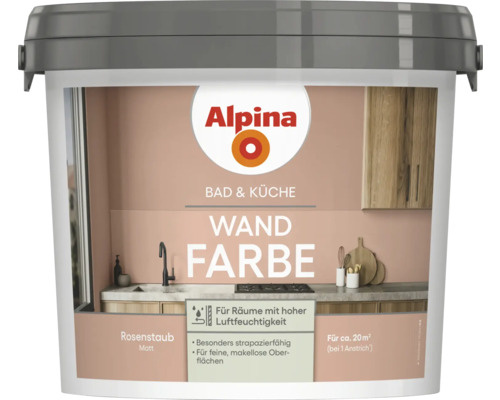 Alpina Bad und Küche Wandfarbe Rosenstaub 2,5 L Alpina Bad und Küche Wandfarbe Rosenstaub