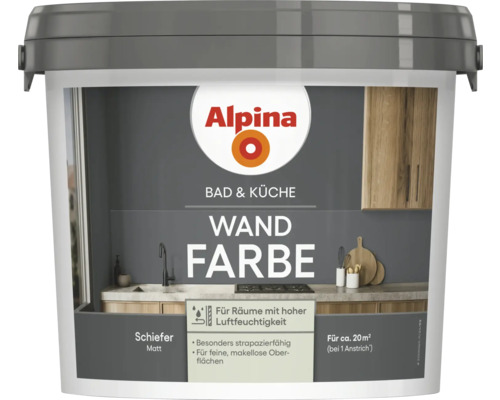 Alpina Bad und Küche Wandfarbe im Eimer