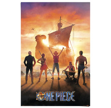 One Piece Filmposter mit Piratenbande und Schiff