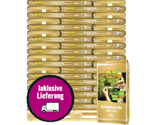 Kräutererde & Aussaaterde FloraSelf Nature torffrei 54x40 L (= 2,16 m³) Palette inkl. Lieferung