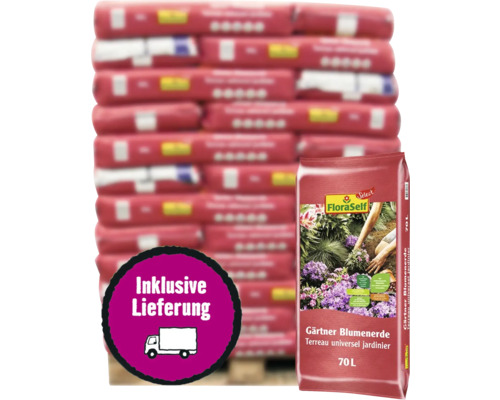 Gärtner-Blumenerde FloraSelf Select 36x70 L (= 2,52 m³) Palette inkl. Lieferung Gärtner-Blumenerde FloraSelf Select 36x70 L (= 2,52 m³) Palette inkl. Lieferung