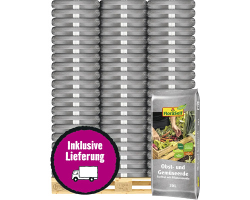 Obsterde & Gemüseerde FloraSelf Nature torffrei mit Pflanzenkohle 120x20 L (= 2,4 m³) Palette inkl. Lieferung