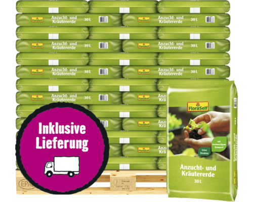 Anzuchterde & Kräutererde FloraSelf 65x30 L (= 1,95 m³) Palette inkl. Lieferung