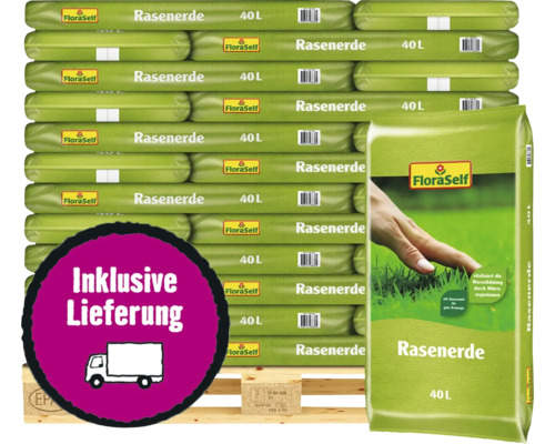 Rasenerde FloraSelf 36x40 L (= 1,44 m³) Palette inkl. Lieferung Rasenerde FloraSelf 36x40 L (= 1,44 m³) Palette inkl. Lieferung