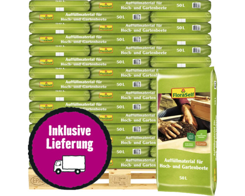 Auffüllmaterial für Hochbeete & Gartenbeete 45x50 L (= 2,25 m³) Palette inkl. Lieferung