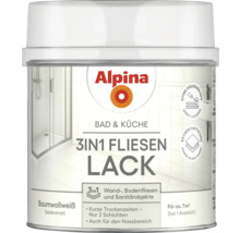 Alpina 3-in-1 Fliesenlack für Bad und Küche in Baumwollweiß, seidenmatt