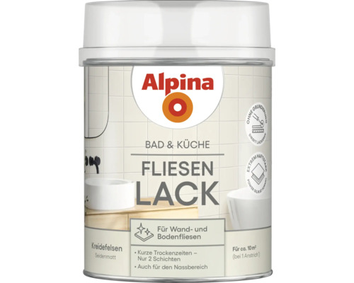 Alpina Bad und Küche Fliesenlack Kreisefelsen 750 ml Alpina Fliesenlack für Bad und Küche