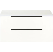 Weißer Waschbeckenunterschrank mit zwei Schubladen